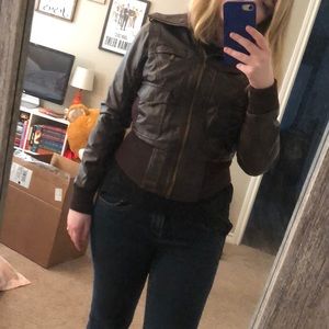 J2 Chocolate Brown Faux Leather Jacket